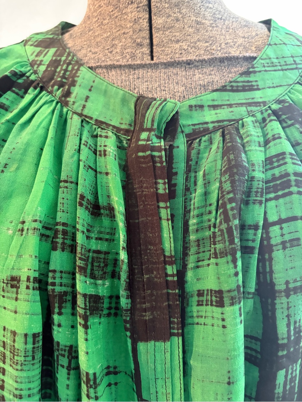 Thakoon silk abstract plaid blouse - Picture 4 of 10